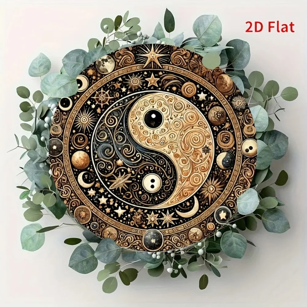Perfecsy Yin Yang Feng Shui Metal Sign -Hanging Decor for Home, Office, Cafe, Bar - Indoor & Outdoor Multi-Use with Detailed 