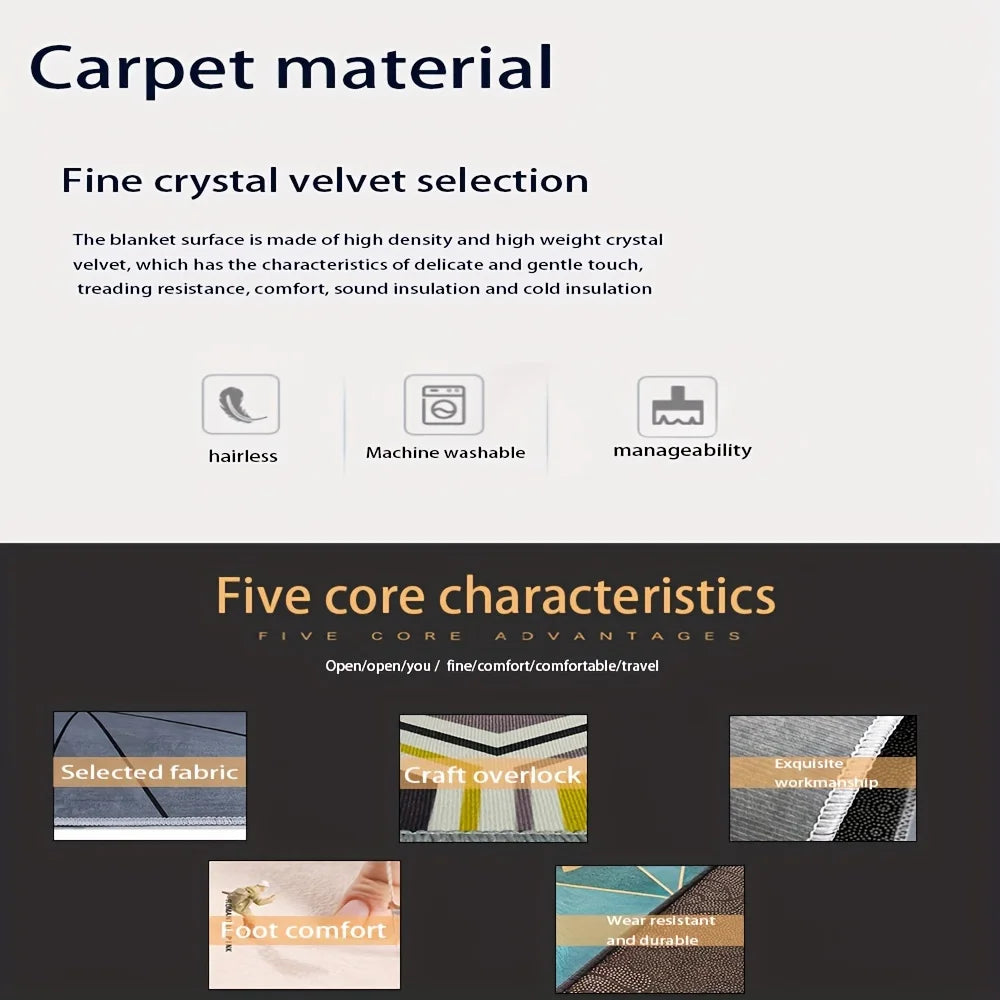 Perfecsy VIKAMA Modern Minimalist Carpet, Durable And Non-Slip, Long Runner Rug For Hallways, Bedside Rug For Bedrooms, Home 