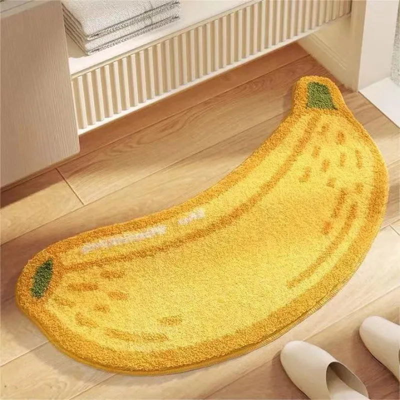 Perfecsy VIKAMA Little Fresh Fruit Special Imitation Cashmere Carpet Warm Machine Washable Bathroom Door Carpet Porch Mat Hom