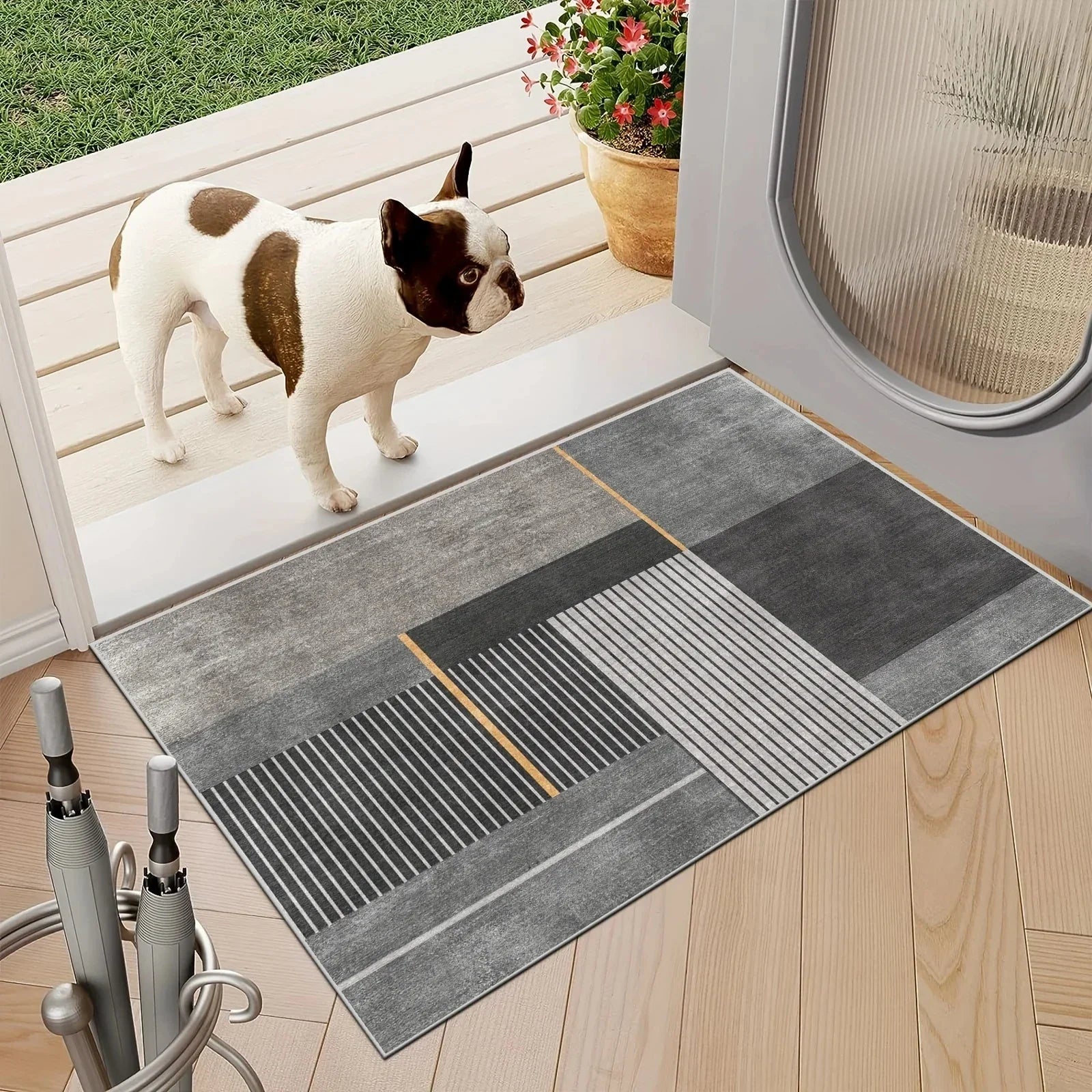 Perfecsy VIKAMA Minimalist Geometric Rugs Ideal For Hallways, Kitchen Mats, And Entrance Hall Doormats Durable And Easy-Care 