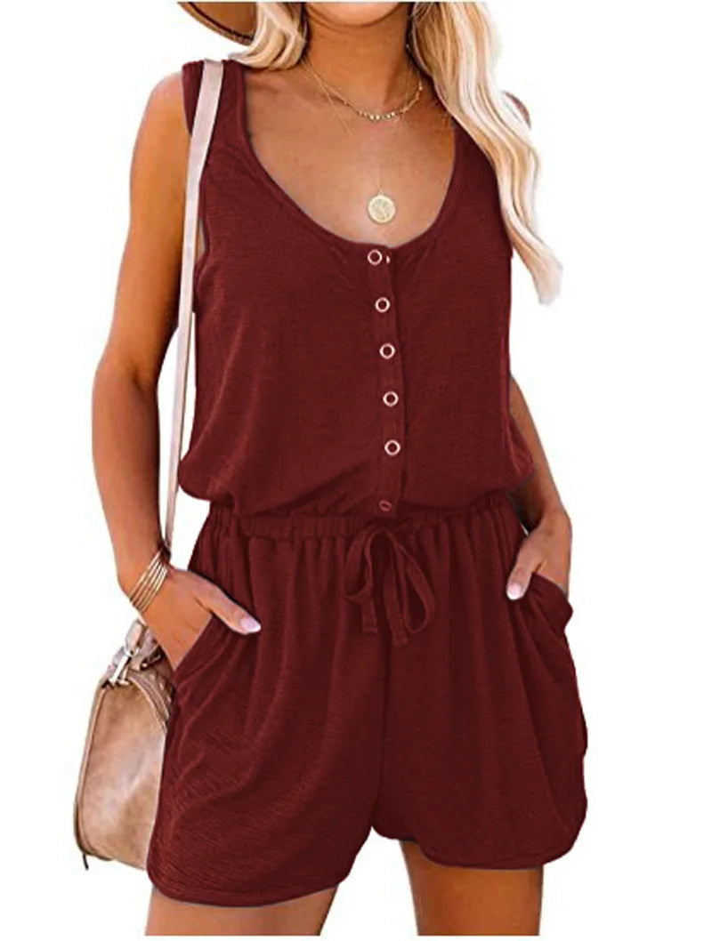Envy NYC Envy NYC Casual Sleeveless Jumpsuit — lifestyle worn / used context