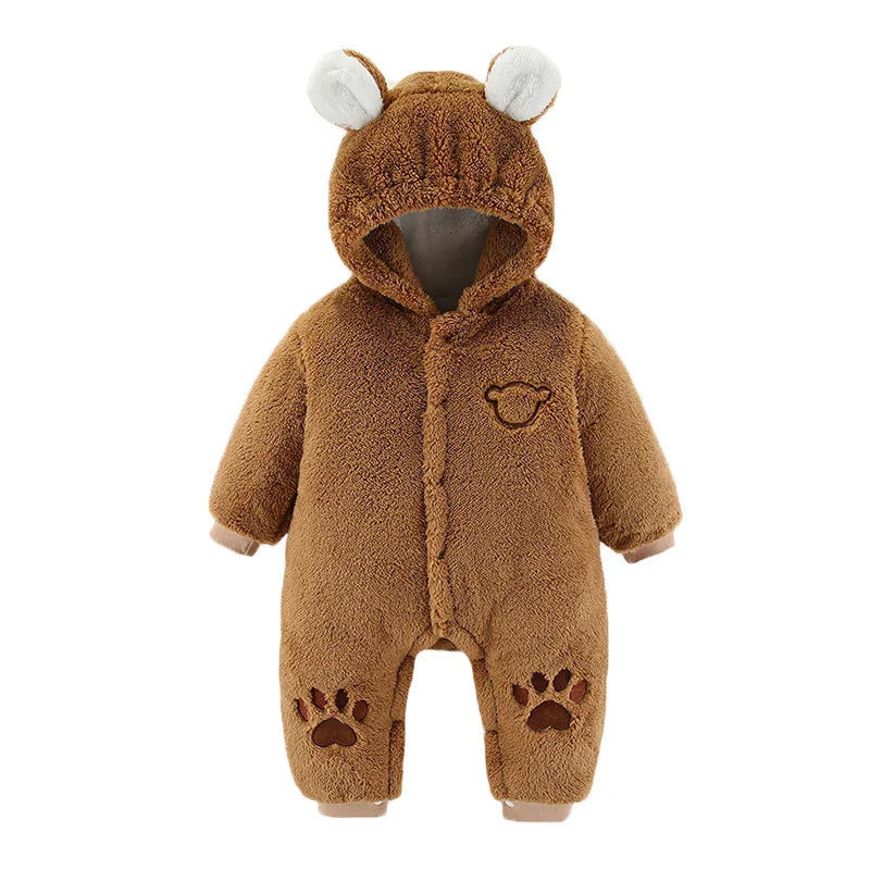 SORI STYLE Winter Hooded Baby Romper with Cute Ears — fabric or material detail