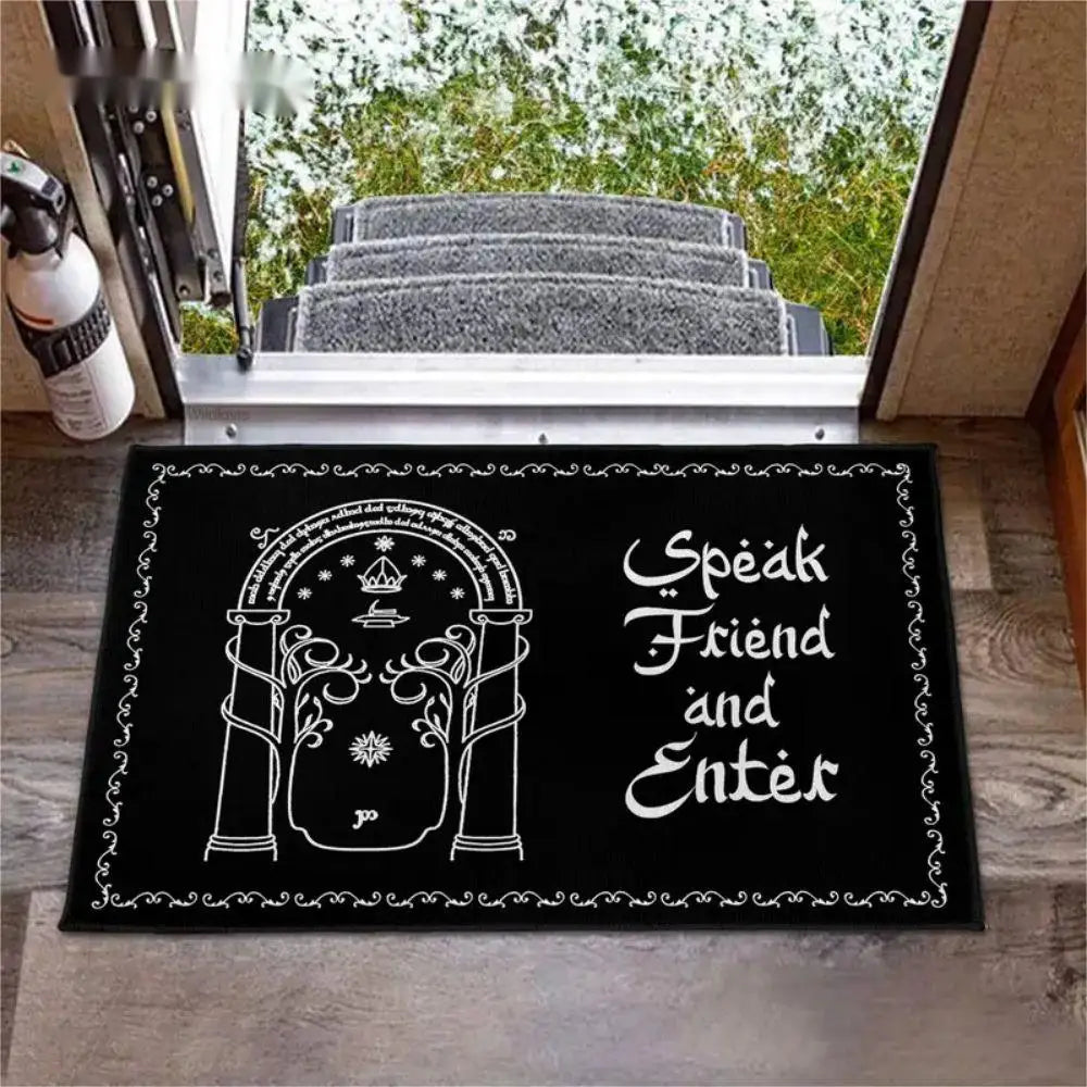 Perfecsy VIKAMA The Lord of the Rings Welcome Friends Doormat Halloween Home Decor Indoor Outdoor Rug RV Camping Mat — altern