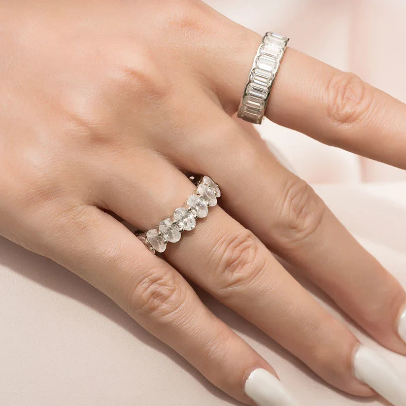 MyClosetAid 925 Sterling Silver Eternity Band — back view