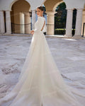 Envy NYC Envy NYC A Line Boat Neck Bridal Gown — main product shot
