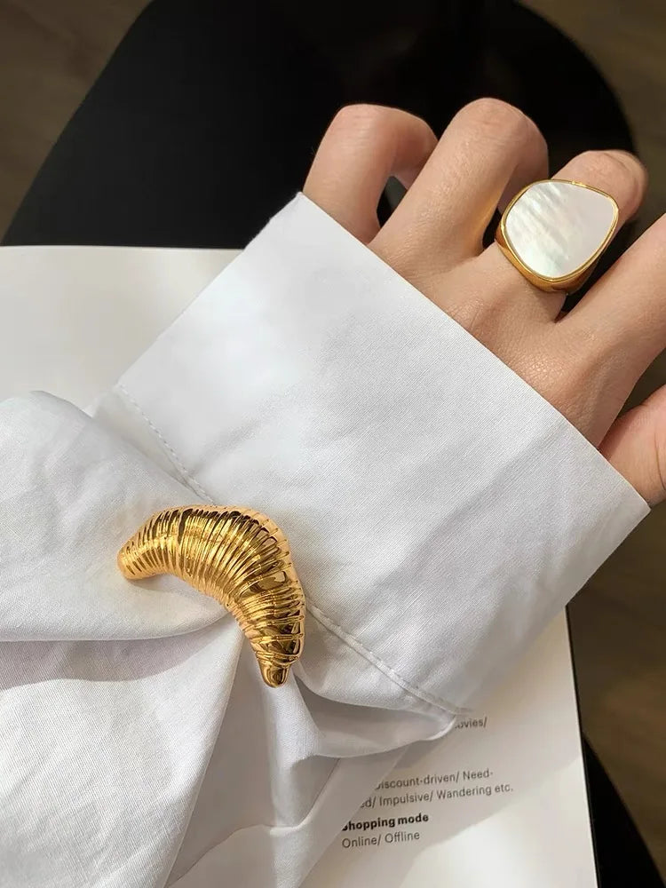 Envy NYC Envy NYC Croissant Brooch Plated Metal — main product shot