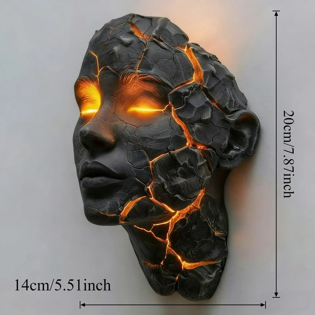 Blazing Maiden Figurine Broken Soul Red Flame Gothic Statue Dark Anime Girl Home Table Decor for Teens Women Halloween Gift