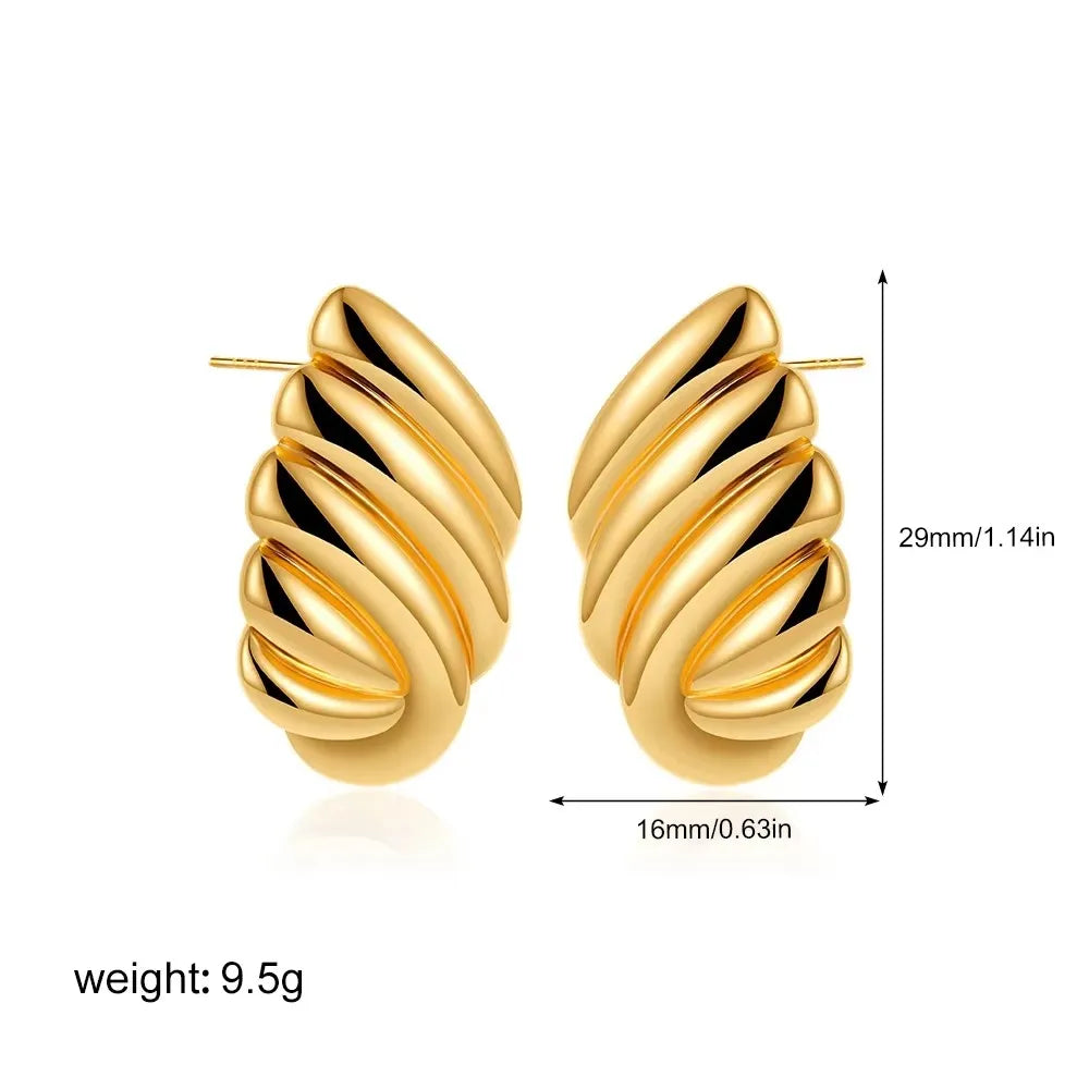 SORI STYLE Three-Layer Textured Knot Earrings for Women — size reference