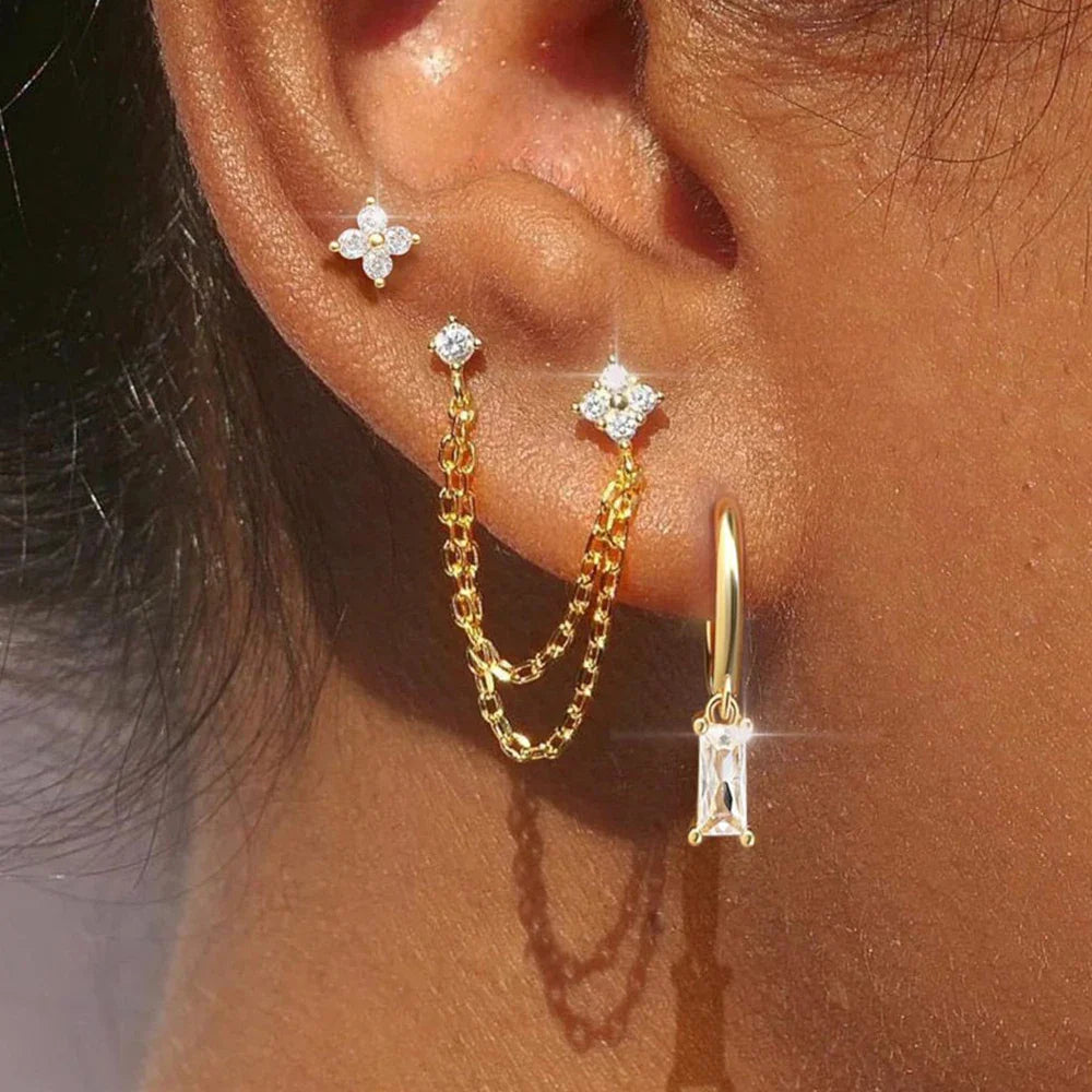 SORI STYLE Zodiac Birthstone Earrings Set for Everyday Celestial Style — detail close-up