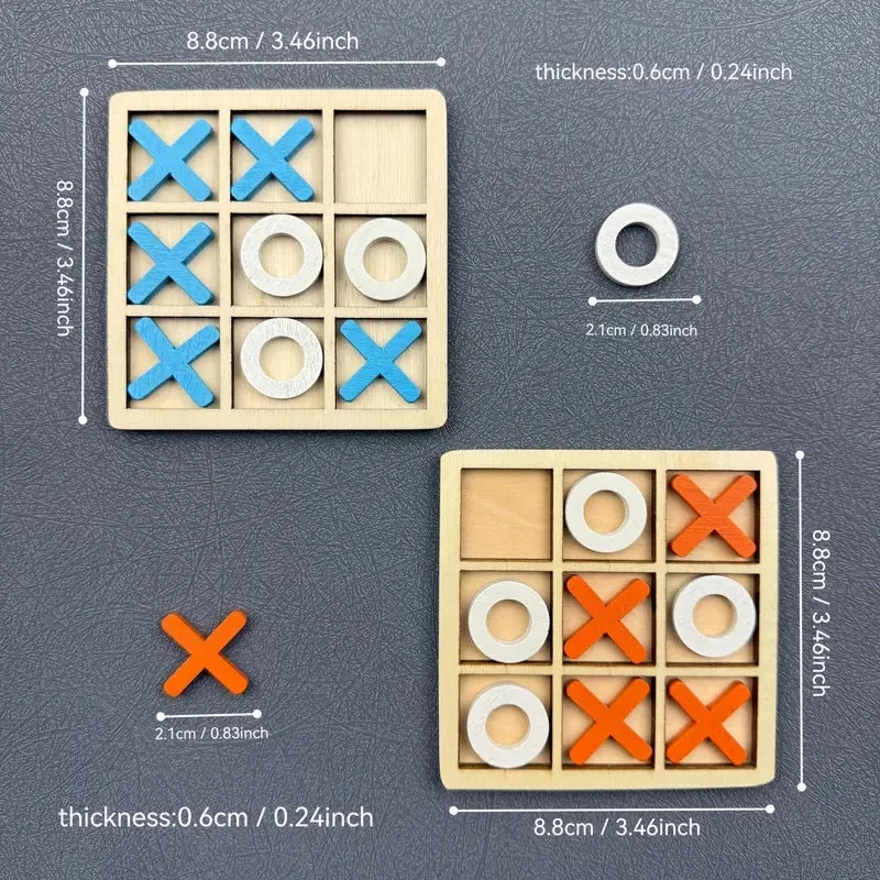 Perfecsy Wooden Tic Tac Toe Puzzle Game for Two Players Interactive Logic & Strategy Board Game Family Party Birthday Boys & 