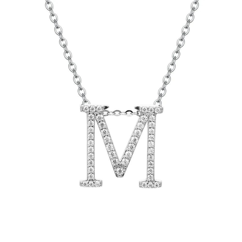 SORI STYLE VVS1 D Moissanite Letters Pendant Necklace for Women — product on model