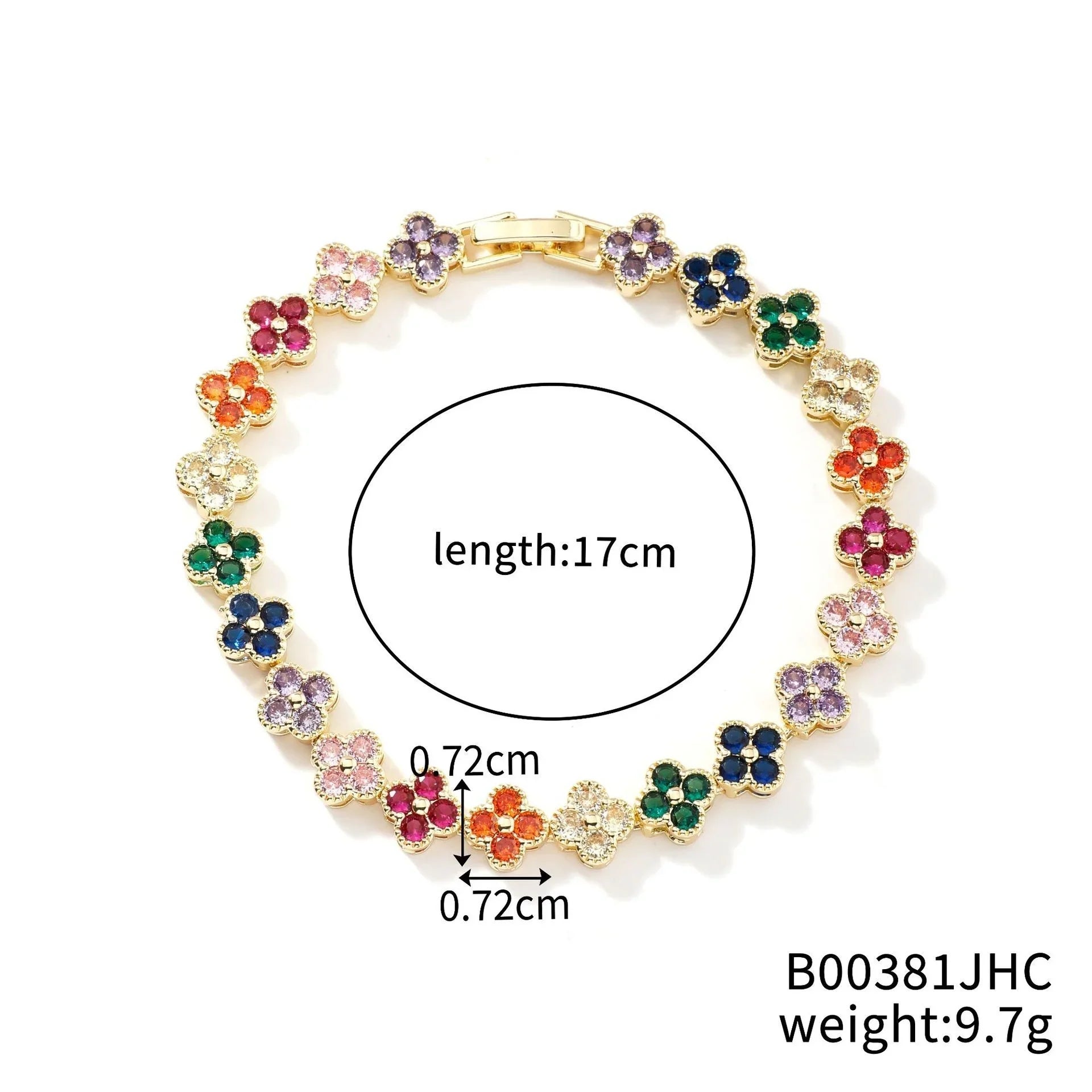 MyClosetAid Crystal Flower Lucky Stainless Steel Bracelet — in-use photo