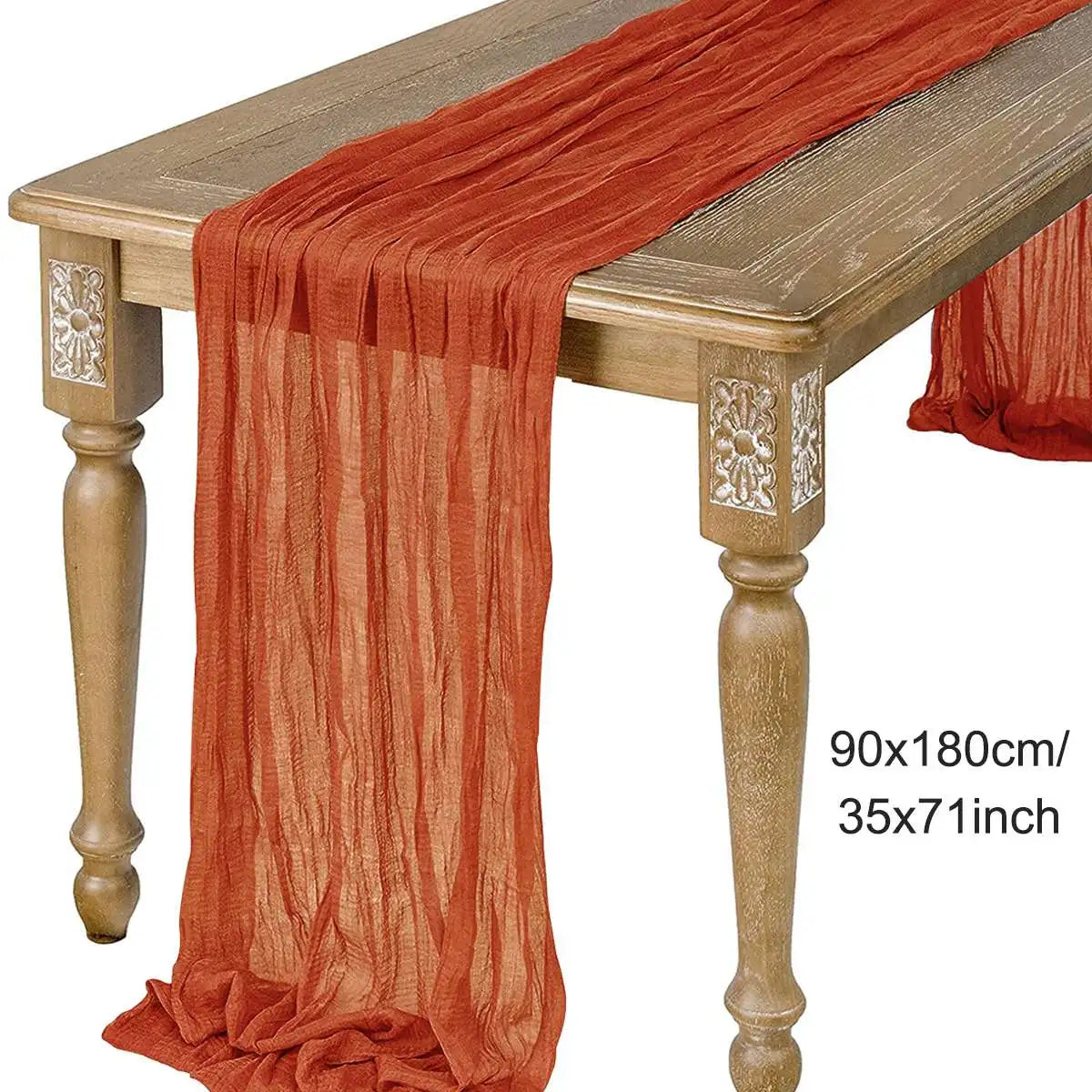 Perfecsy Semi-Sheer Gauze Table Runner Sage Cheesecloth Table Setting Dining Vintage Wedding Party Christmas Banquets Arches 
