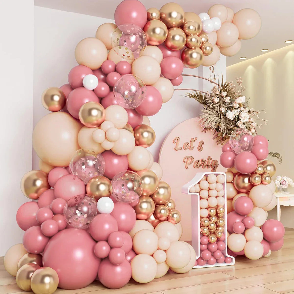 Perfecsy Retro Pink Pastel Macaron Balloons Garland Arch Kit Wedding Birthday Party Decoration Girls Baby Shower Rose Gold Ba