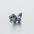 MyClosetAid 1PCS Delicate Blue Pink Zircon Butterfly 316L Stainless Steel Ear bone nail Y2K Hottie Cute Earring for Women Coc