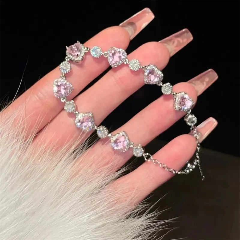 MyClosetAid Pink Stone Heart Bracelet — lifestyle context