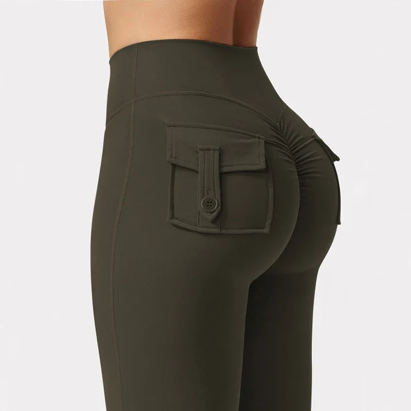 MyClosetAid Wide Leg High Stretch Yoga Leggings — back view