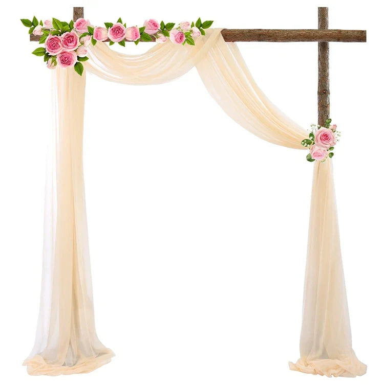 Perfecsy Wedding Arch Drape Chiffon Fabric Draping Curtain Drapery Wedding Birthday Party Decor Draping Ceremony Reception Ha