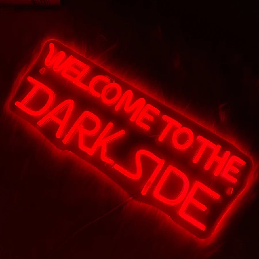 Perfecsy Welcome To The Dark Side Neon Sign, Letter Lamp Icon Usb Powered, Used For Bedroom, Game Room, Haunted House, Hallow