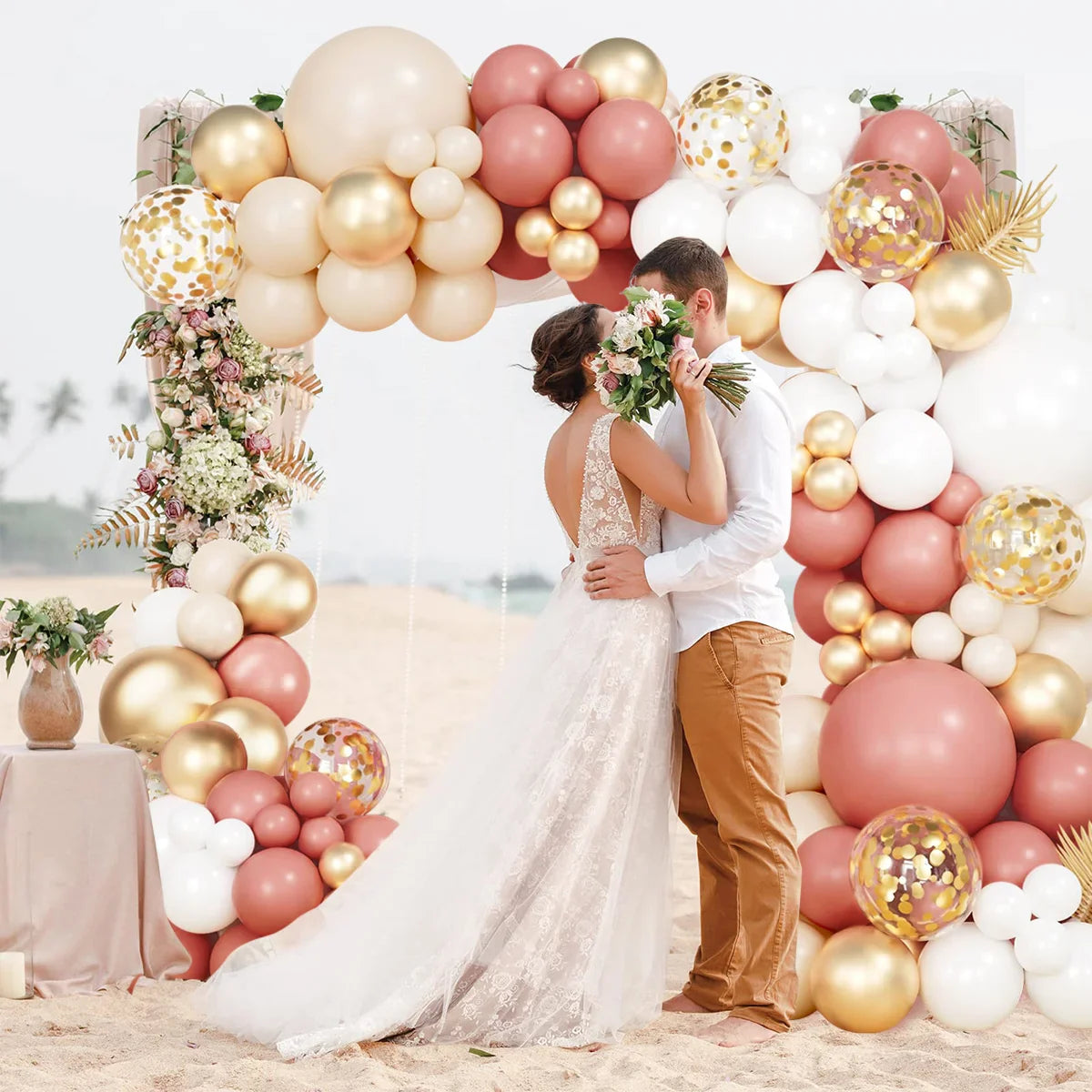 Perfecsy Retro Pink White Gold Balloons Garland Arch Kit Birthday Party Decoration Kids Baby Shower Wedding Party Supplies Le