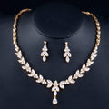 Brilliant Zirconia Leaf Necklace, Earrings & Bracelet Set