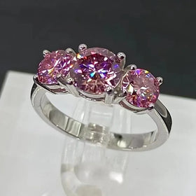 2CT Moissanite Ring VVS1 Lab Diamond Solitaire Ring
