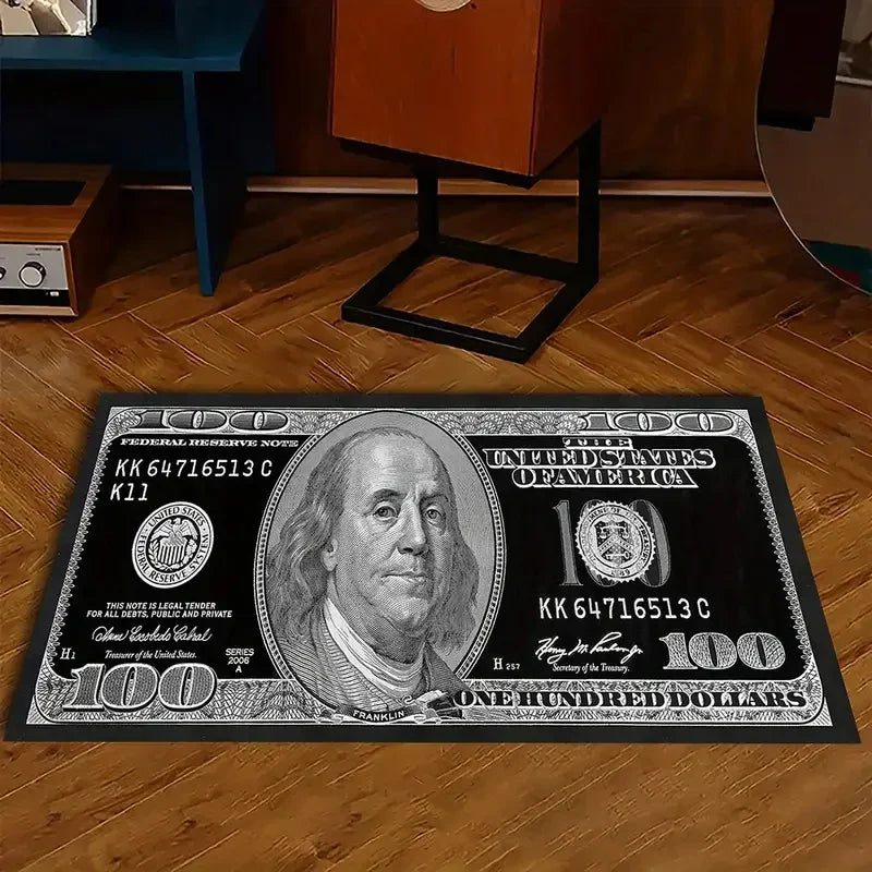 Perfecsy VIKAMA Creative Dollar Striped Rug, Durable and Easy-to-Clean Home Decor, Room and Living Room Decorative Floor Mat 