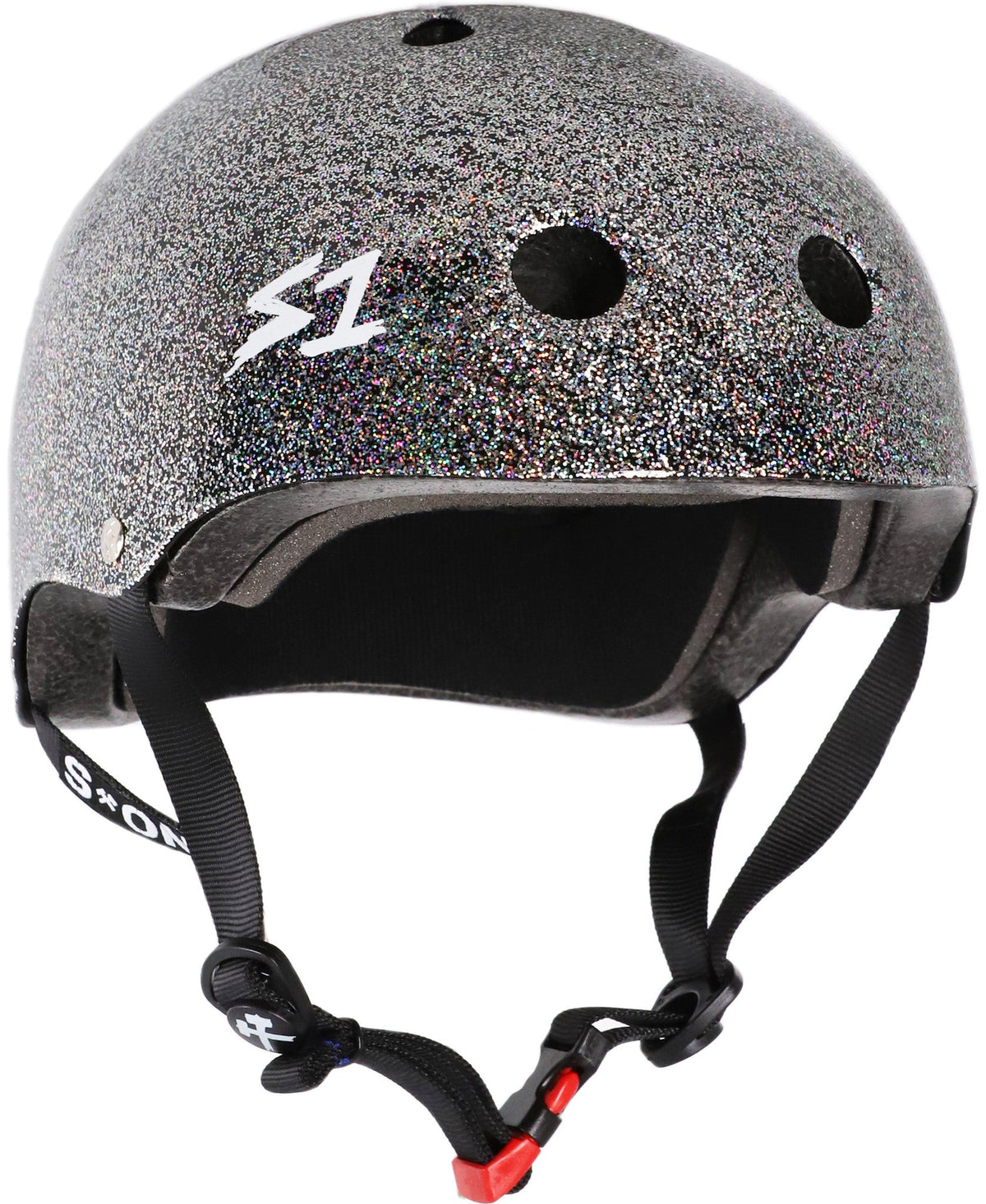 S1 Mini Lifer Helmet - Double Black Gloss Glitter by Skates USA