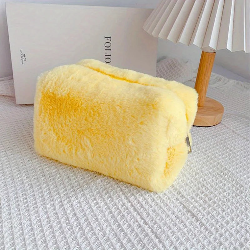Perfecsy Comfortable Winter Plush Cosmetics Storage Bag - Portable Cosmetics Storage Bag Tote Bag, Stationery Pencil Case — p