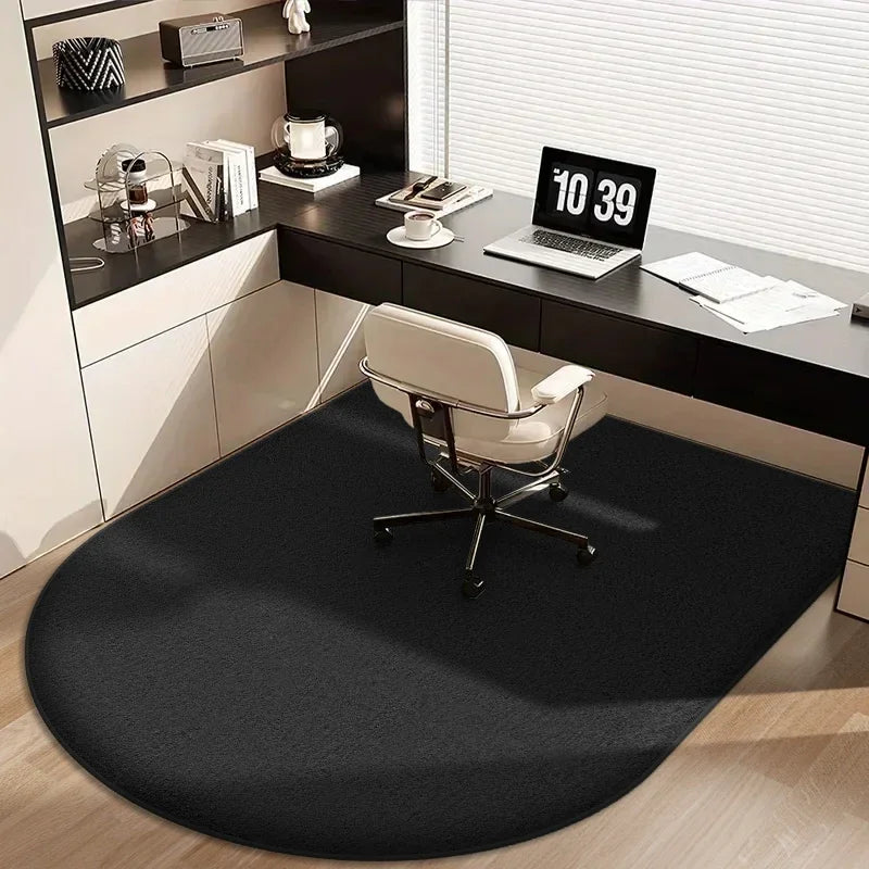 Perfecsy VIKAMA Solid Colour Arched Rug Soft And Non-Slip Office, Study Computer Chair Mat Dressing Table Foot Pad Home Decor