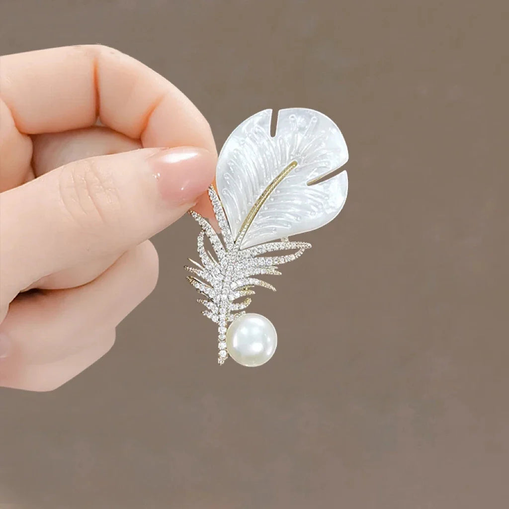 Envy NYC Croissant Brooch Plated Metal