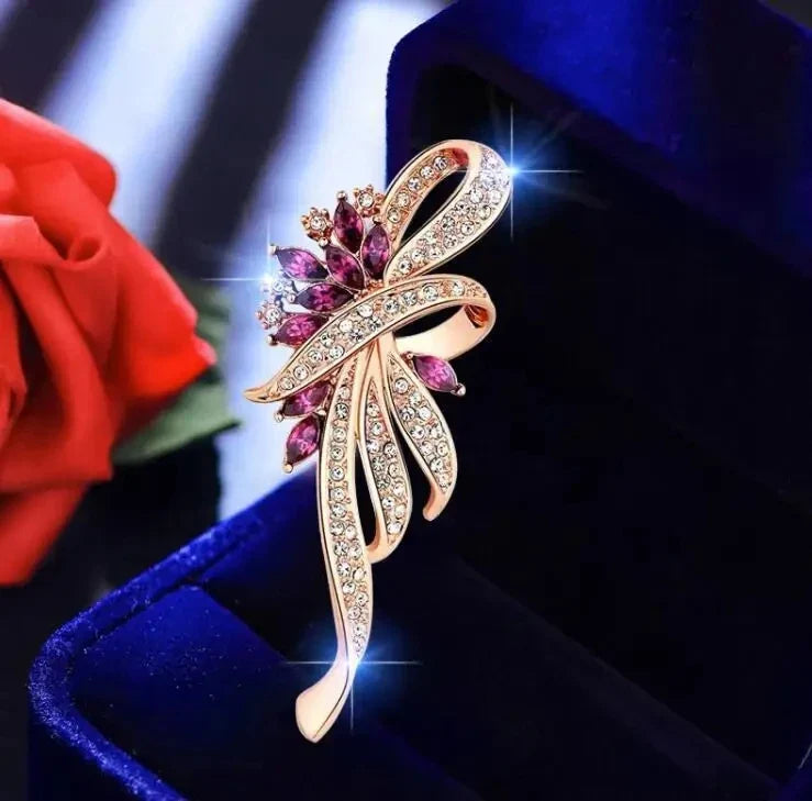 Envy NYC Croissant Brooch Plated Metal