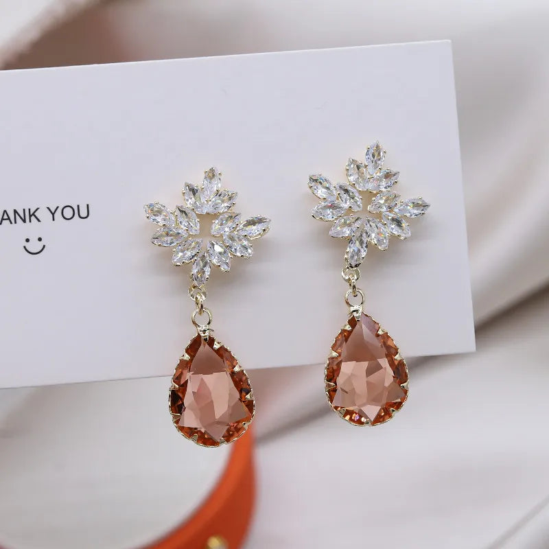 Envy NYC Envy NYC Water Drop Earrings 14K Gold Plating Zircon — Envy NYC branding close-up
