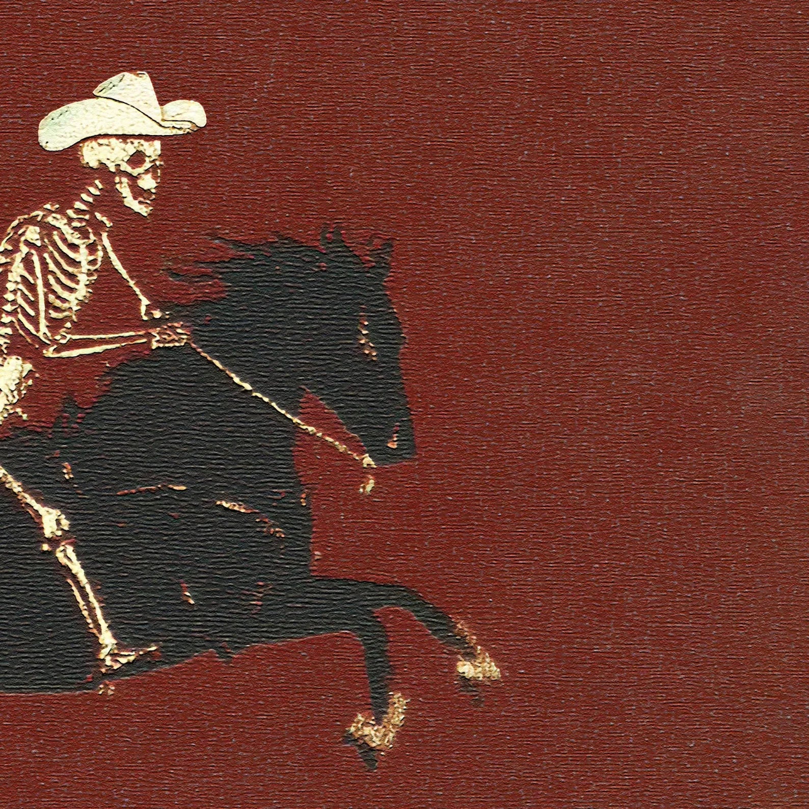 Perfecsy Skeleton Cowboy Illustration Bucking Bronco Print Gothic Wall Decor Horse Poster Quirky Art Western Poster Retro Rod