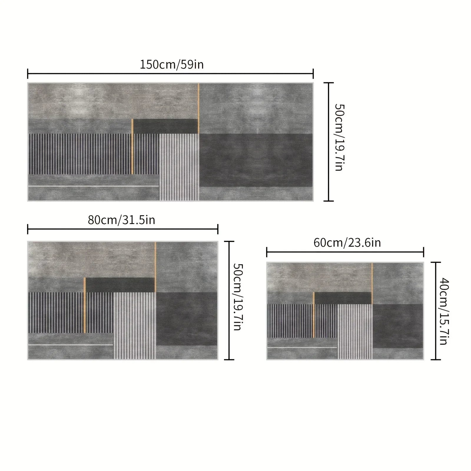 Perfecsy VIKAMA Minimalist Geometric Rugs Ideal For Hallways, Kitchen Mats, And Entrance Hall Doormats Durable And Easy-Care 