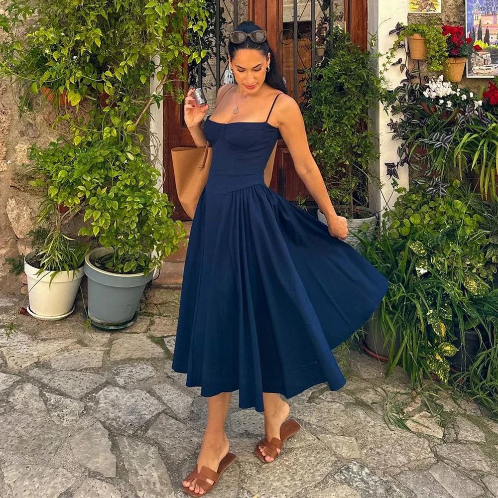 Envy NYC Envy NYC Madeline Midi A Line Dress — lifestyle worn / used context