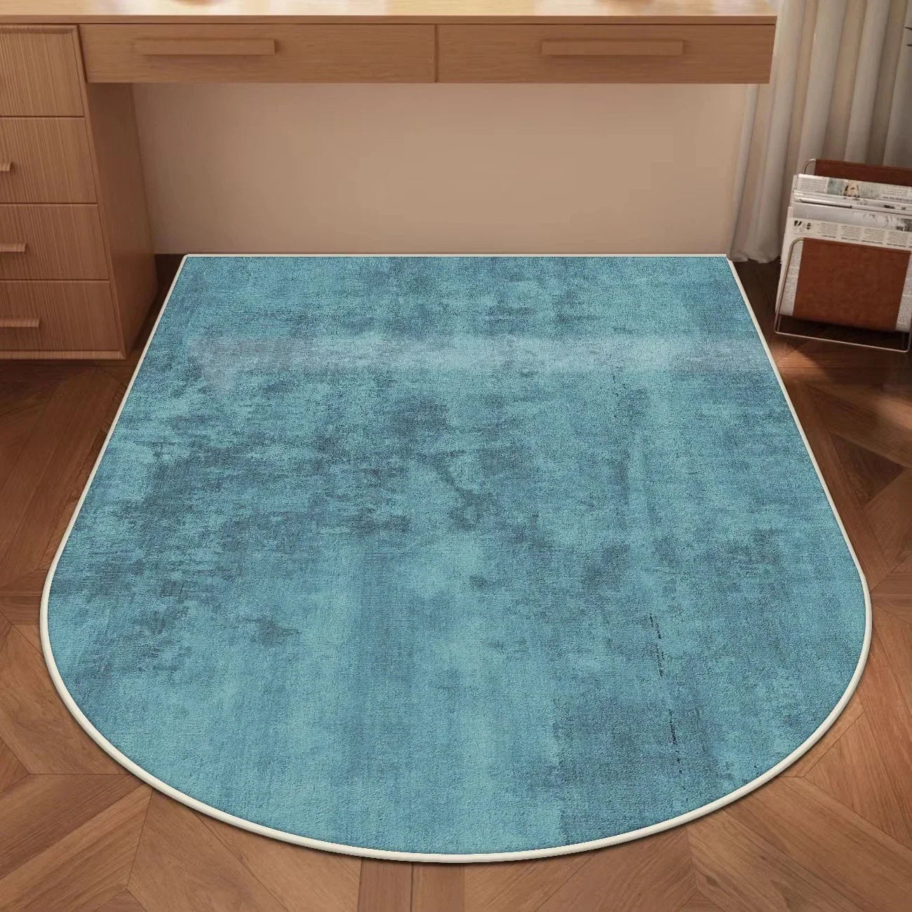 Perfecsy VIKAMA Solid-Color Arched Carpet Study Desk And Chair Floor Mat Office, Study Swivel Chair Floor Protection Pad Home