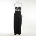 Envy NYC Envy NYC Sexy Corset Long Skirt Party Dress — Envy NYC branding close-up