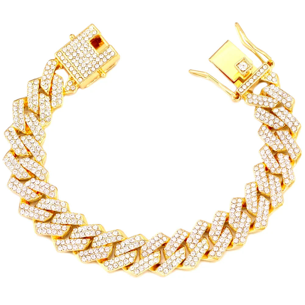 SORI STYLE 14MM Cuban Link Chain Bracelet — side view