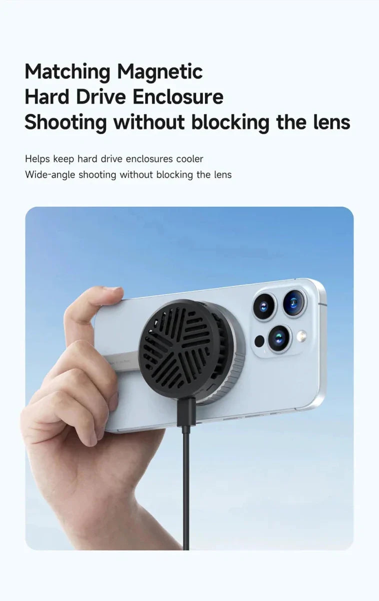 Hagibis Magnetic Cell Phone Cooler Universal Cooling Fan Mobile Phone Radiator for iPhone 16 Pro Black Shark Gaming Live Stream
