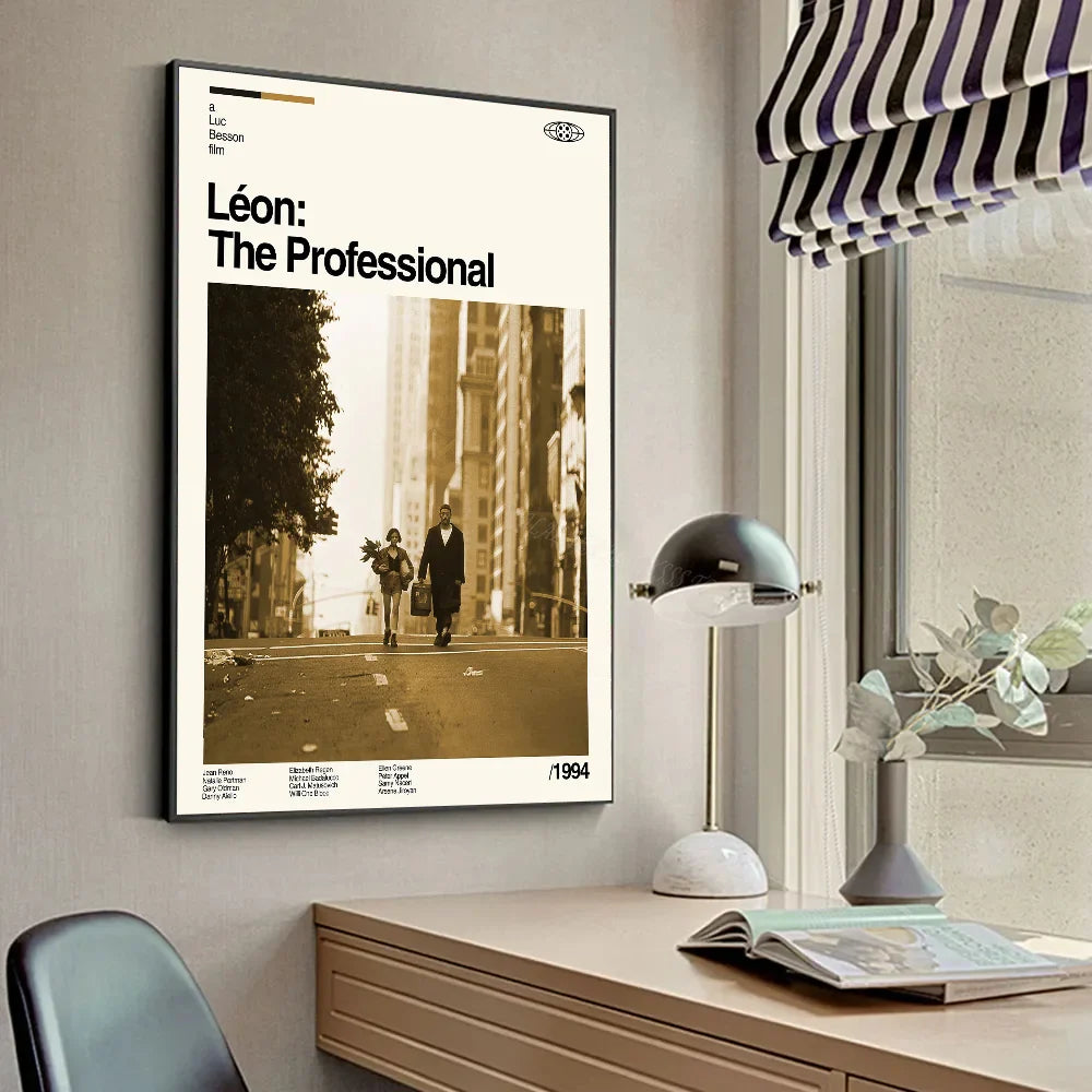 Perfecsy Vintage Retro Minimalist Movie Leon Leon_ The Profession Poster HD Posters Home Room Bar Cafe Decor Art Wall Paintin