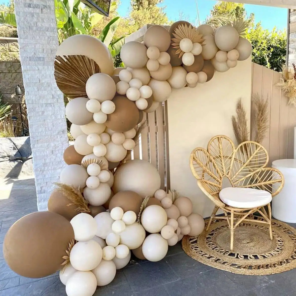 Perfecsy Sand White Balloon Garland Arch Kit Happy Birthday Party Decoration Kids Baby Shower Globos Wedding Birthday Party L