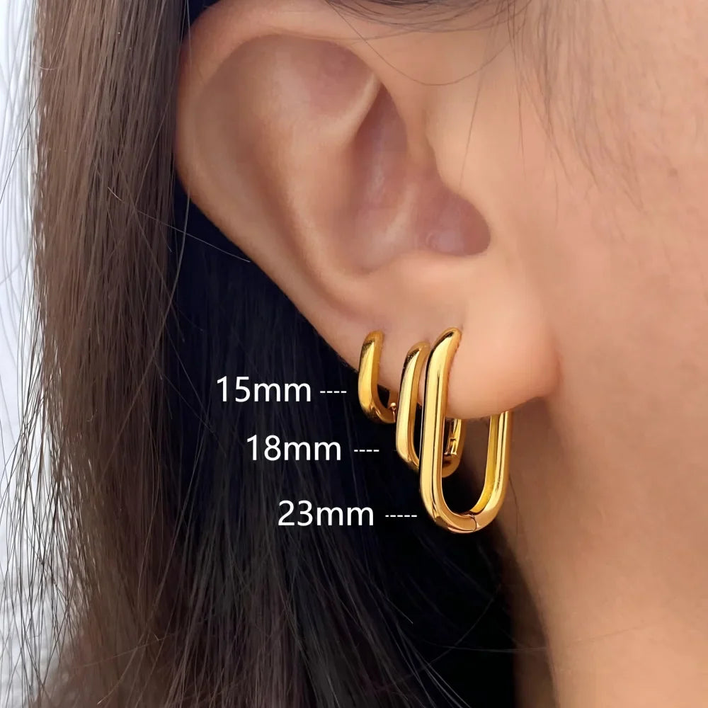 SORI STYLE Minimalist Huggie Square Hoop Earrings — color detail