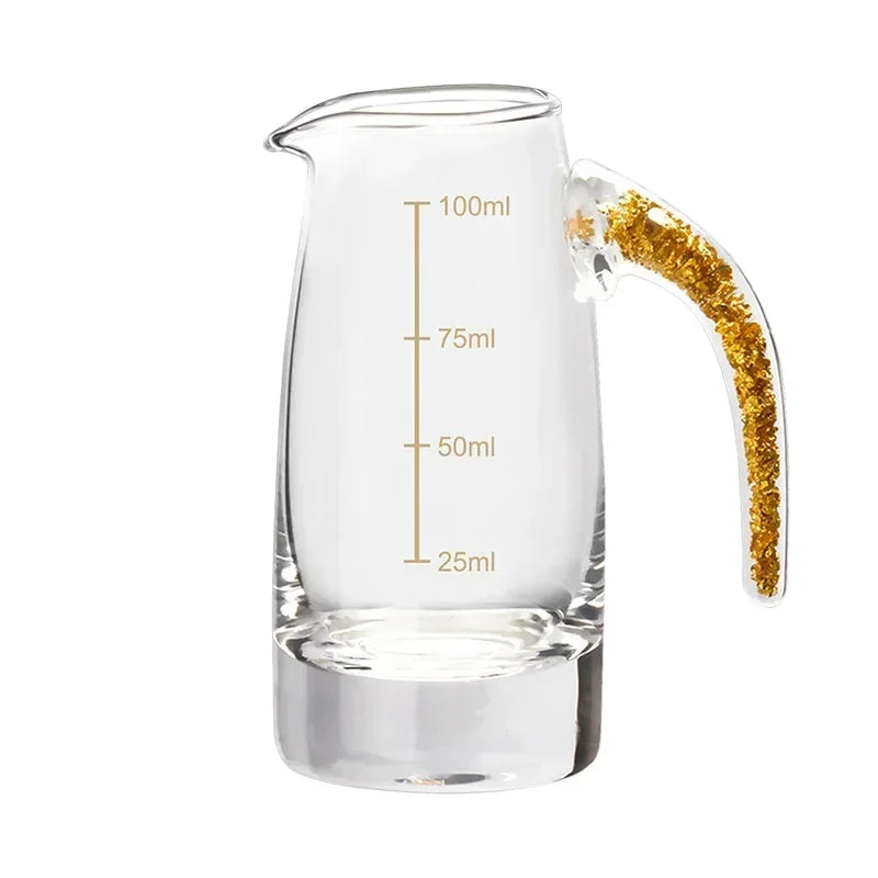 7pcs Set Household Transparent Gold Foil White Wine Glass Dispenser High-grade Chinese Wine Set Phnom Penh Bullet Cup