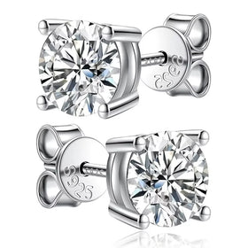 2.0ct Moissanite Stud Earrings in 925 Sterling Silver