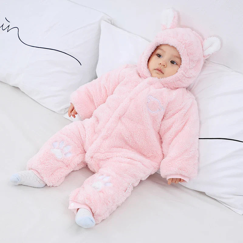SORI STYLE Winter Hooded Baby Romper with Cute Ears — comparison shot