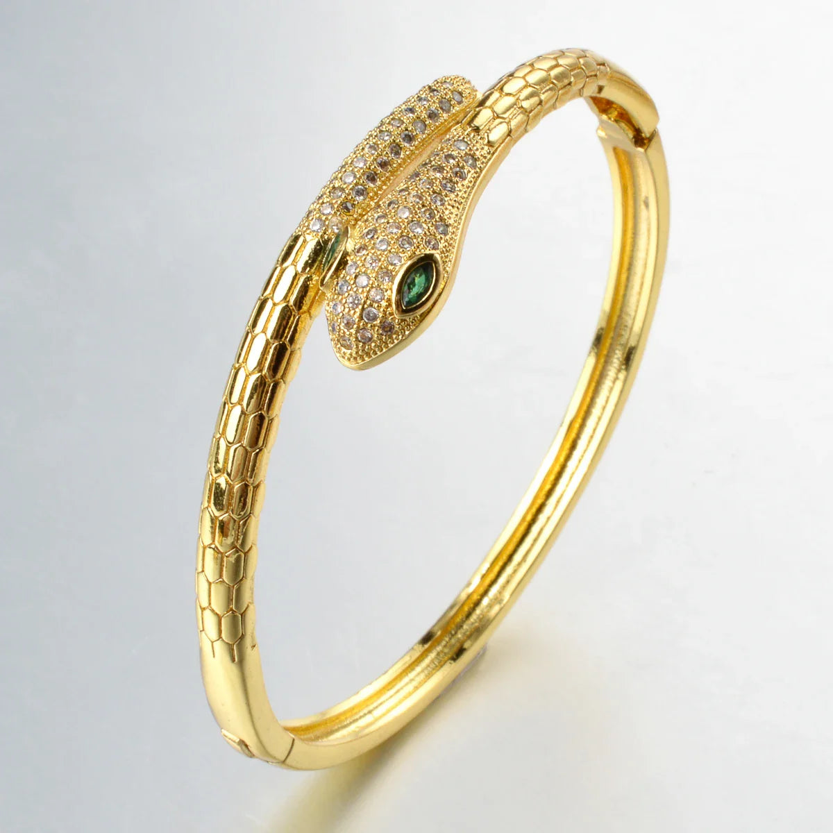 Envy NYC Envy NYC Snake CZ Zircon Bangle Bracelet — detail shot 6