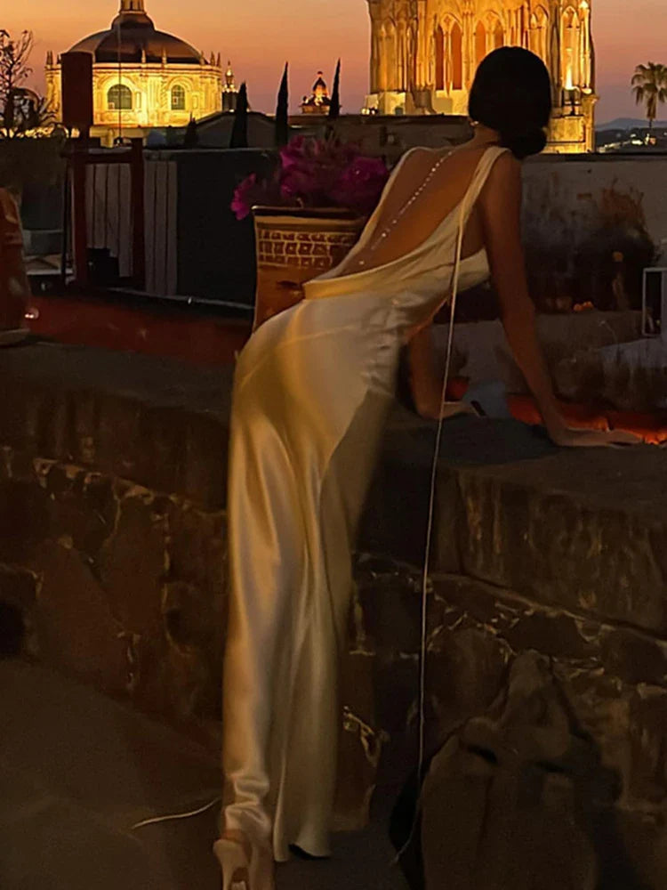 Envy NYC Envy NYC Paris Satin Slip Maxi Dress — detail shot 6