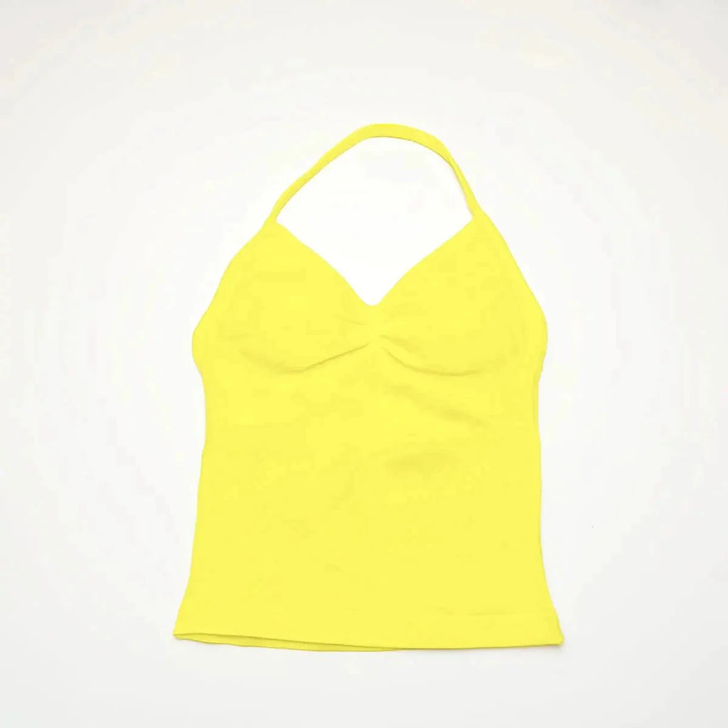 NCLAGEN Impact Longline Strappy Top Sports Yoga Vest Women's Fitness Tank Top Gym Beautiful Open Back Bra Running Workout Halter