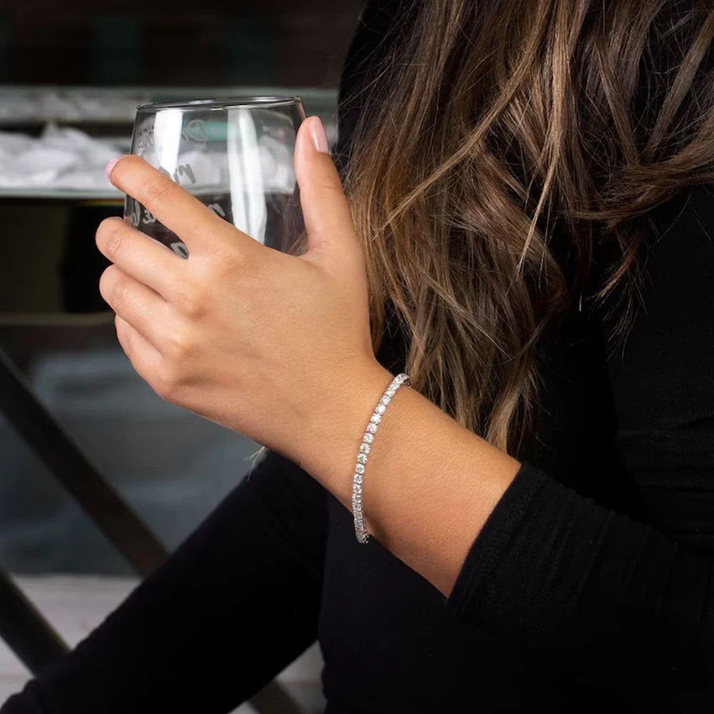 SORI STYLE S925 Sterling Silver Moissanite Tennis Bracelet — back view